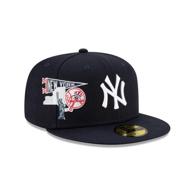 Sapca New Era New York Yankees MLB City Patch 59FIFTY Fitted - Albastri